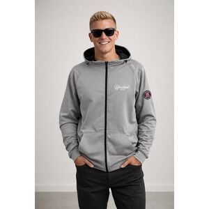 UNRL Barstool Golf Mens Gray Full Zip Performance Hoodie Sweatshirt Gorpcore M